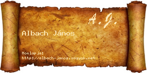 Albach János névjegykártya